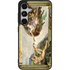 Samsung Galaxy S24 Case Hülle - Silikon schwarz Kunstbild - Die Erschaffung Adams - Michelangelo