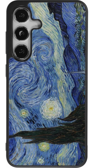 Samsung Galaxy S24 Case Hülle - Silikon schwarz Kunstbild - Sternennacht - Van Gogh