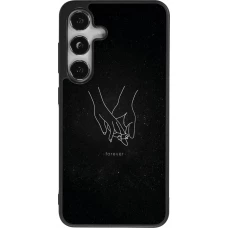 Samsung Galaxy S24 Case Hülle - Silikon schwarz Valentine 2023 hands forever