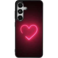 Samsung Galaxy S24 Case Hülle - Silikon schwarz Valentine 2023 single neon heart