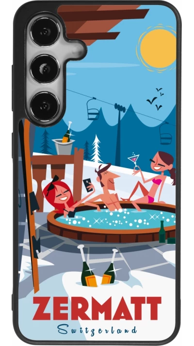 Coque Samsung Galaxy S24 - Silicone rigide noir Zermatt Mountain Jacuzzi