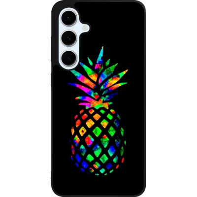 Samsung Galaxy S24 FE Case Hülle - Silikon schwarz Ananas Multi-colors