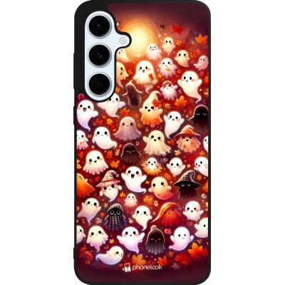 Coque Samsung Galaxy S24 FE - Silicone rigide noir Fantômes automne mignons