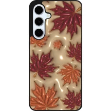 Samsung Galaxy S24 FE Case Hülle - Silikon schwarz Autumn 26 3D leaves