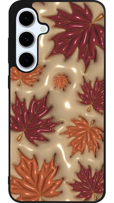 Coque Samsung Galaxy S24 FE - Silicone rigide noir Autumn 26 3D leaves