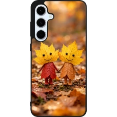 Samsung Galaxy S24 FE Case Hülle - Silikon schwarz Autumn 26 Couple of leaves