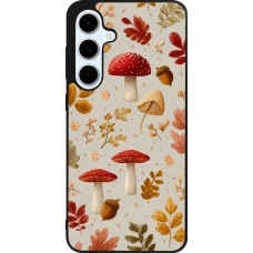 Samsung Galaxy S24 FE Case Hülle - Silikon schwarz Autumn 26 Mushrooms and leaves