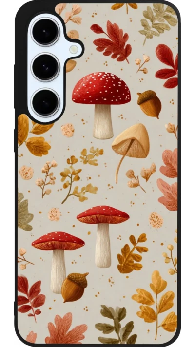 Coque Samsung Galaxy S24 FE - Silicone rigide noir Autumn 26 Mushrooms and leaves