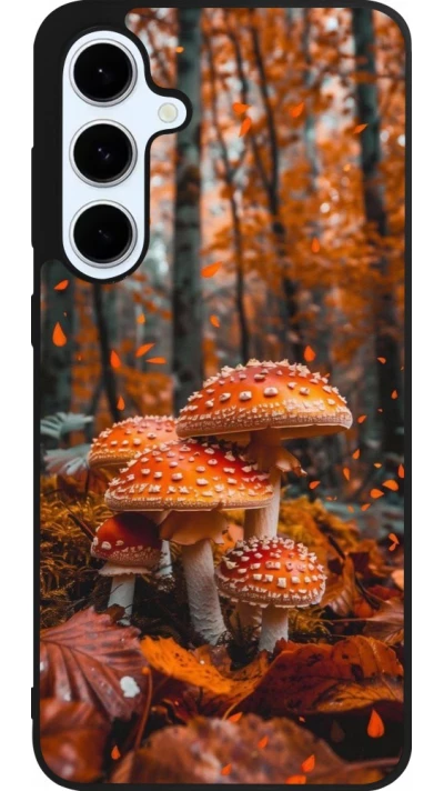 Coque Samsung Galaxy S24 FE - Silicone rigide noir Autumn 26 Mushrooms in the woods