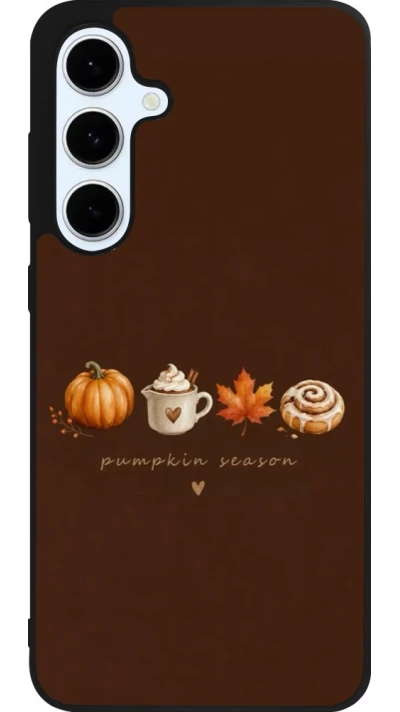 Coque Samsung Galaxy S24 FE - Silicone rigide noir Autumn 26 Pumpkin season