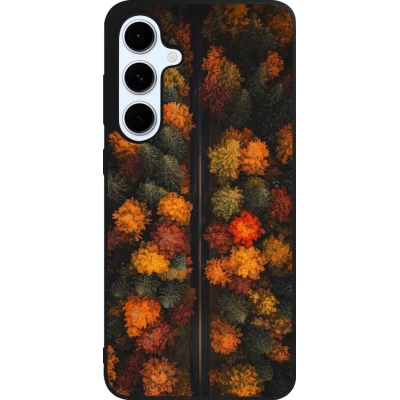Coque Samsung Galaxy S24 FE - Silicone rigide noir Autumn 26 Road in autumn