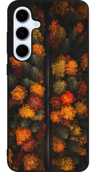 Coque Samsung Galaxy S24 FE - Silicone rigide noir Autumn 26 Road in autumn