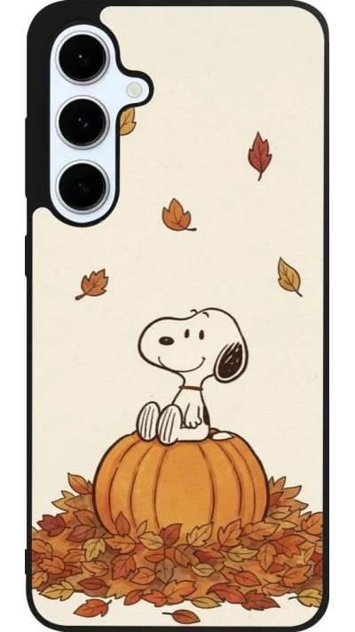 Coque Samsung Galaxy S24 FE - Silicone rigide noir Autumn 26 Snoopy autumn