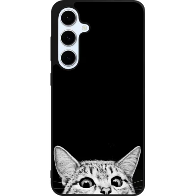Samsung Galaxy S24 FE Case Hülle - Silikon schwarz Cat Looking Up Black