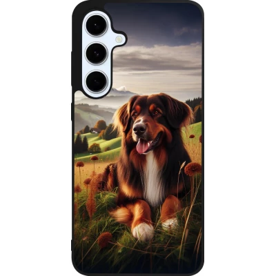 Coque Samsung Galaxy S24 FE - Silicone rigide noir Chien Campagne Suisse