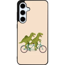 Coque Samsung Galaxy S24 FE - Silicone rigide noir Dinosaurs on bikes 2026