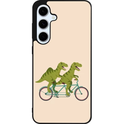 Coque Samsung Galaxy S24 FE - Silicone rigide noir Dinosaurs on bikes 2026