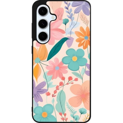 Samsung Galaxy S24 FE Case Hülle - Silikon schwarz Easter 2024 spring flowers