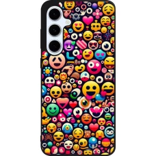 Coque Samsung Galaxy S24 FE - Silicone rigide noir Emoji Mix Color