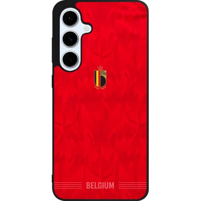 Coque Samsung Galaxy S24 FE - Silicone rigide noir Maillot de football Belgique 2026 personnalisable