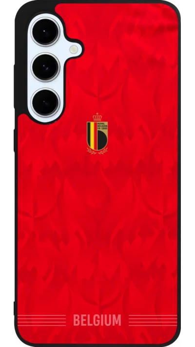 Coque Samsung Galaxy S24 FE - Silicone rigide noir Maillot de football Belgique 2026 personnalisable