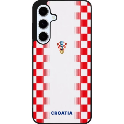 Samsung Galaxy S24 FE Case Hülle - Silikon schwarz Kroatien 2026 personalisierbares Fussballtrikot