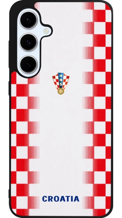 Samsung Galaxy S24 FE Case Hülle - Silikon schwarz Kroatien 2026 personalisierbares Fussballtrikot