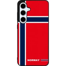Coque Samsung Galaxy S24 FE - Silicone rigide noir Maillot de football Norvège 2026 personnalisable