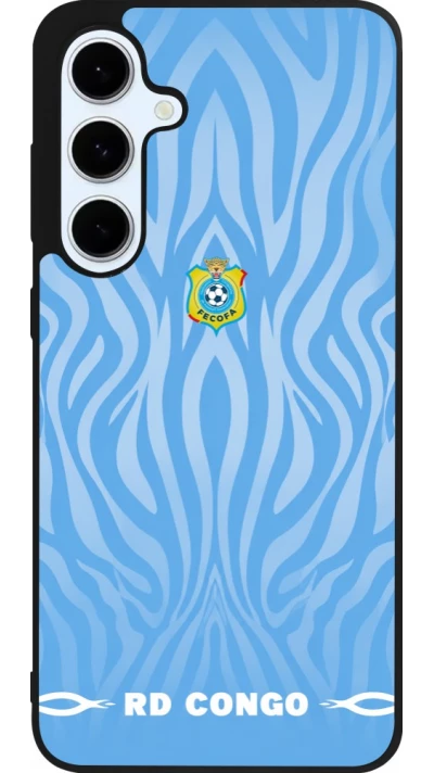 Coque Samsung Galaxy S24 FE - Silicone rigide noir Maillot de football RD Congo 2026 personnalisable