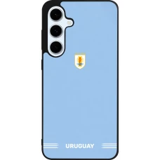 Coque Samsung Galaxy S24 FE - Silicone rigide noir Maillot de football Uruguay 2026 personnalisable