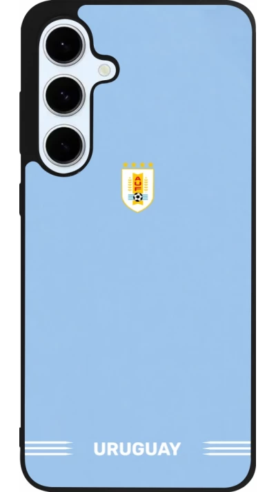 Samsung Galaxy S24 FE Case Hülle - Silikon schwarz Uruguay 2026 personalisierbares Fussballtrikot