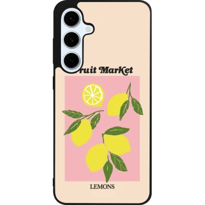 Samsung Galaxy S24 FE Case Hülle - Silikon schwarz Fruit market lemons 2026