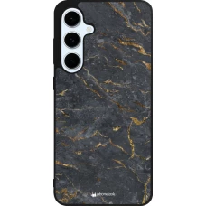 Coque Samsung Galaxy S24 FE - Silicone rigide noir Grey Gold Marble
