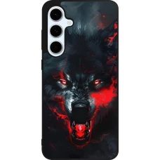 Coque Samsung Galaxy S24 FE - Silicone rigide noir Halloween 2024 mad werewolf
