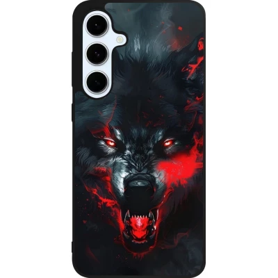 Coque Samsung Galaxy S24 FE - Silicone rigide noir Halloween 2024 mad werewolf