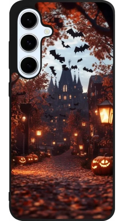 Samsung Galaxy S24 FE Case Hülle - Silikon schwarz Halloween 2025 Haunted house