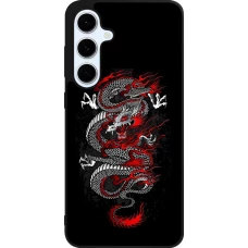 Samsung Galaxy S24 FE Case Hülle - Silikon schwarz Japanese style Dragon Tattoo Red Black