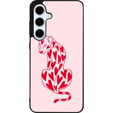 Coque Samsung Galaxy S24 FE - Silicone rigide noir Leopard with hearts 2026