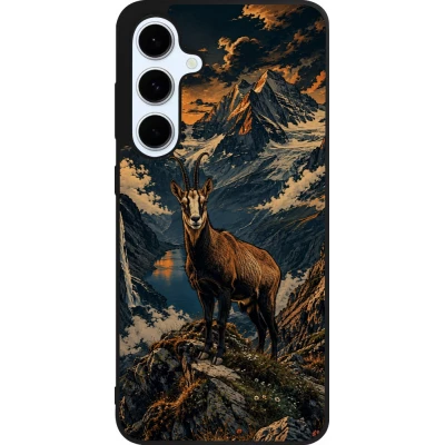 Coque Samsung Galaxy S24 FE - Silicone rigide noir Linocut Chamois