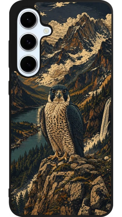 Coque Samsung Galaxy S24 FE - Silicone rigide noir Linocut Faucun pèlerin