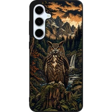 Samsung Galaxy S24 FE Case Hülle - Silikon schwarz Linocut Uhu
