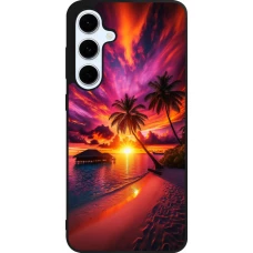 Samsung Galaxy S24 FE Case Hülle - Silikon schwarz Malediven Abenddämmerung Glückseligkeit