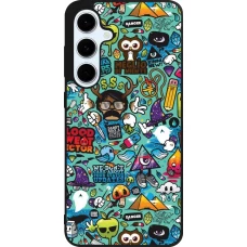 Coque Samsung Galaxy S24 FE - Silicone rigide noir Mixed Cartoons Turquoise