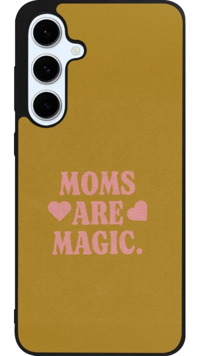 Coque Samsung Galaxy S24 FE - Silicone rigide noir Mom 2026 Are Magic