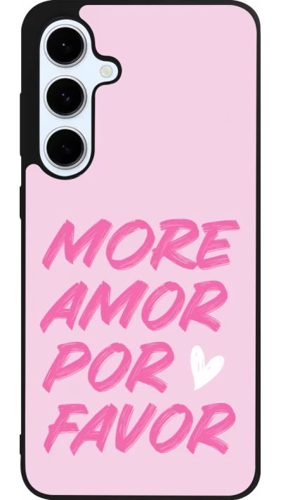 Samsung Galaxy S24 FE Case Hülle - Silikon schwarz More amor porfavor
