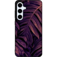 Coque Samsung Galaxy S24 FE - Silicone rigide noir Purple Light Leaves