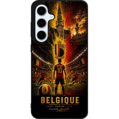 Coque Samsung Galaxy S24 FE - Silicone rigide noir Football Belgique splash 2026