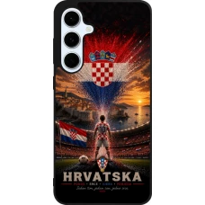 Coque Samsung Galaxy S24 FE - Silicone rigide noir Football Croatie splash 2026