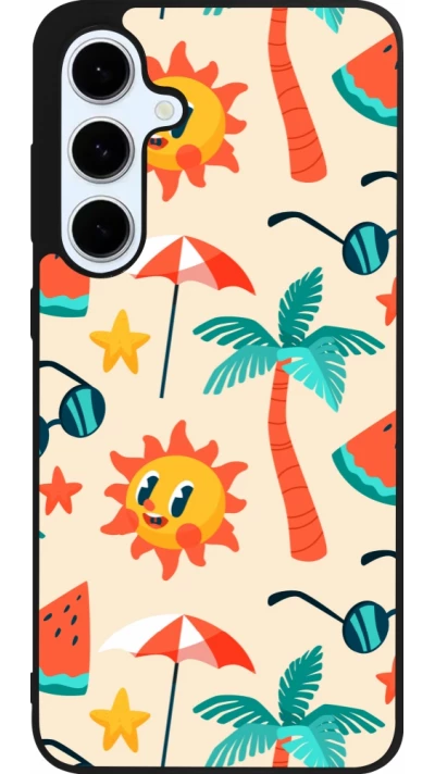 Samsung Galaxy S24 FE Case Hülle - Silikon schwarz Summer 2025 Pattern soleil