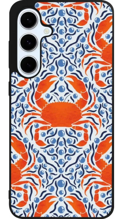 Coque Samsung Galaxy S24 FE - Silicone rigide noir Crabs and pearls Summer 2026